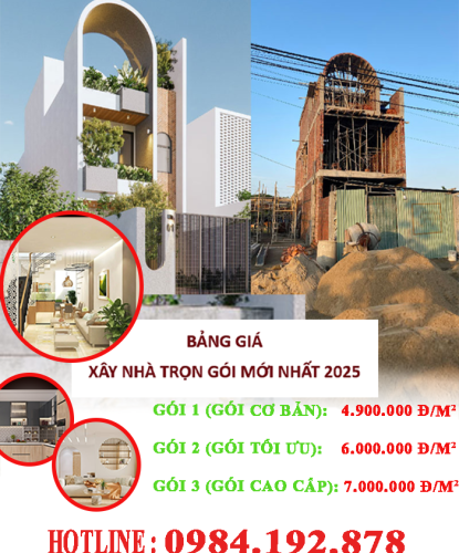 BÁO GIÁ XÂY NHÀ TRỌN GÓI MỚI NHẤT HIỆN NAY